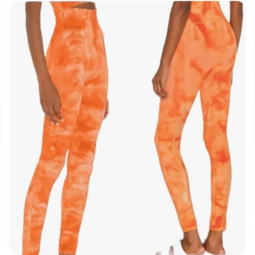Free People High-Rise‎ 7/8 Good Karma Tie-Dye Leggings orange m/l women’s